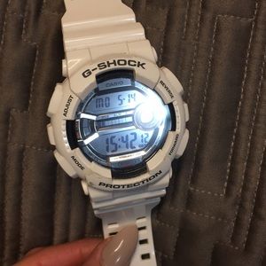 White G-shock watch